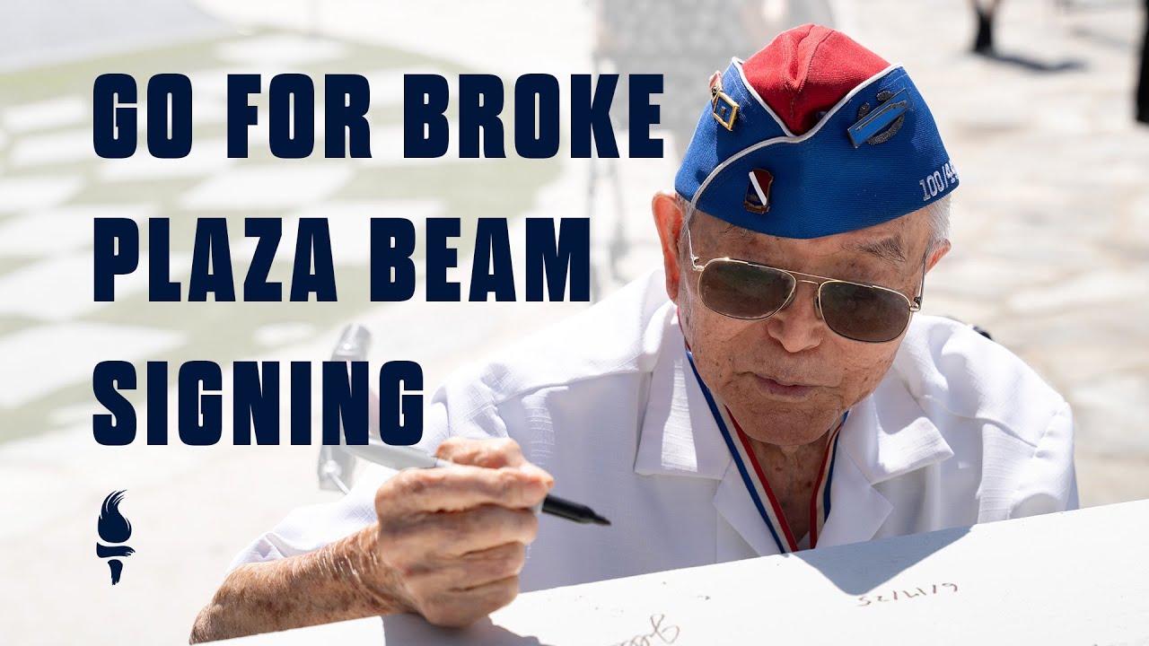 Go For Broke Plaza Beam Signing Ceremony