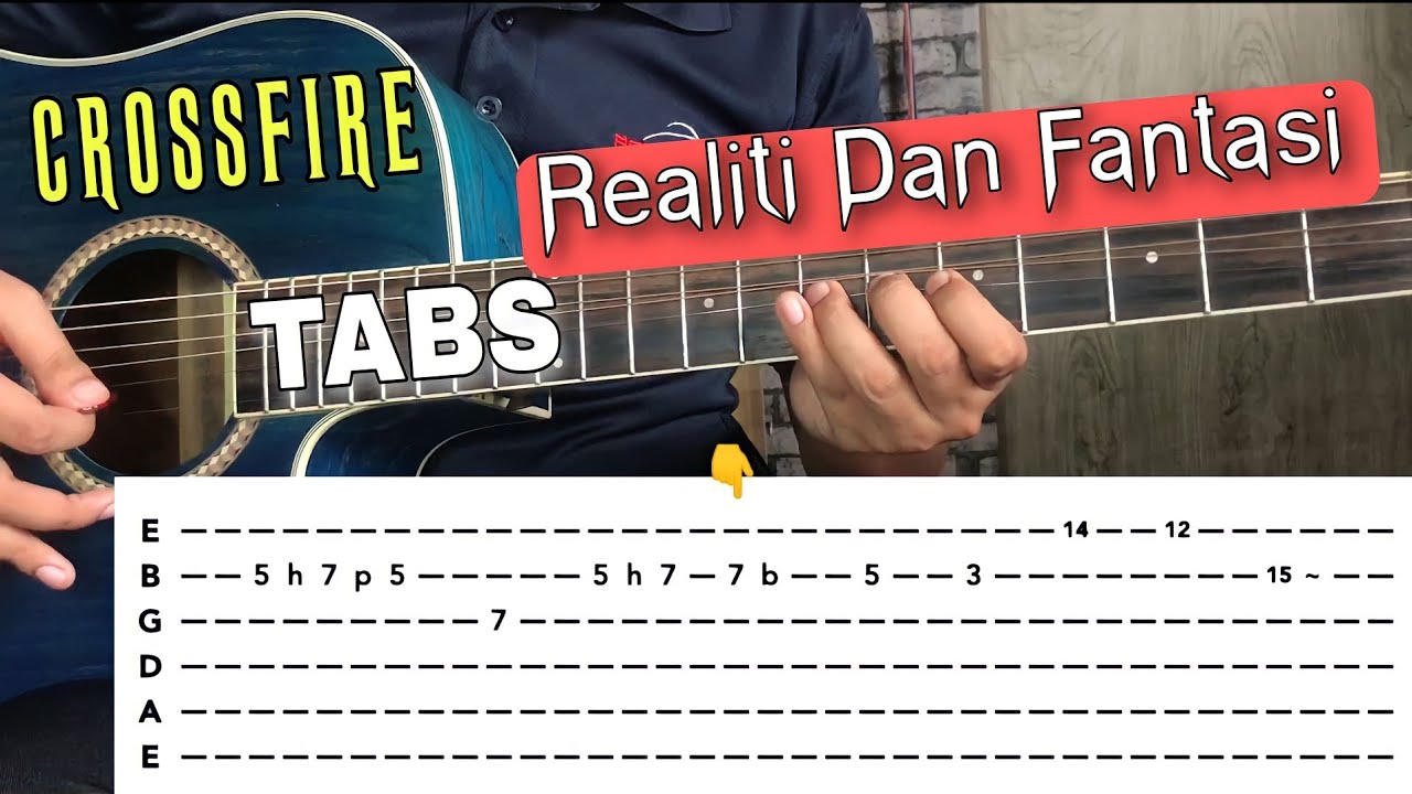 Realiti Dan Fantasi - Crossfire (Tutorial Slow With TAB) Intro Cover | Solo Cover | Akustik Cover