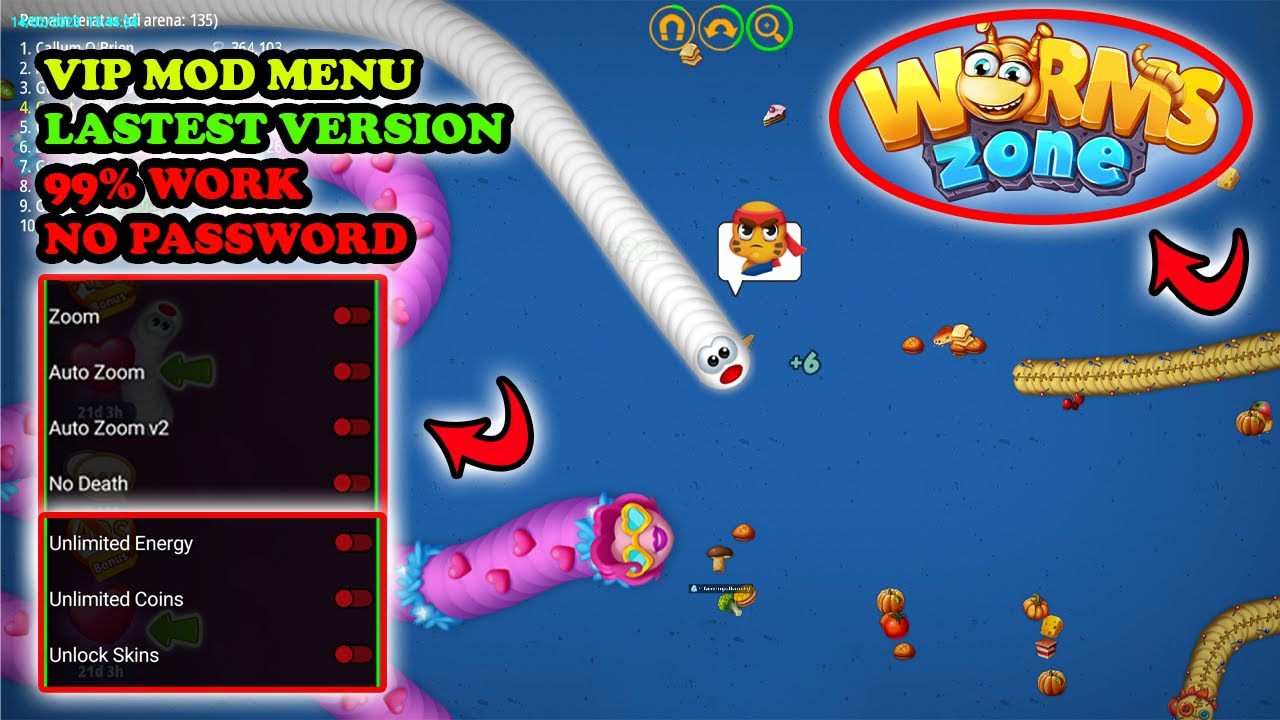 Worm Zone Io Mod Apk Terbaru 2023 - Unlimited Energy & Coins