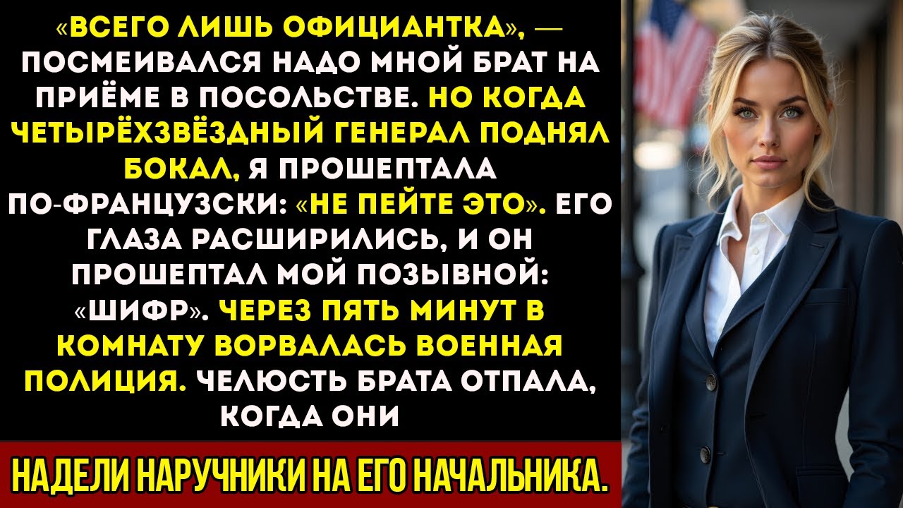Мой брат насмехался надо мной как над официанткой пока я не сказала три слова по-французски генералу