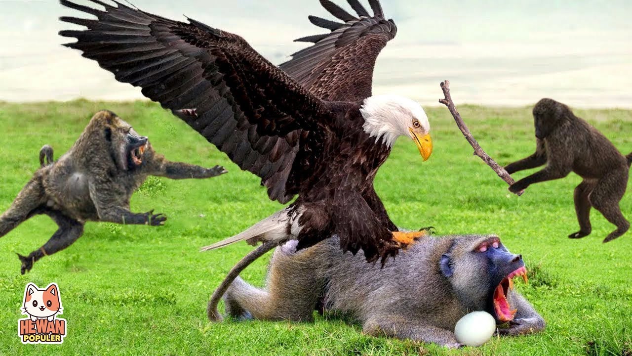 Ketika Anak Monyet di Ganggu Elang,! Begini Hasil Pertarungan Monyet VS Burung Elang