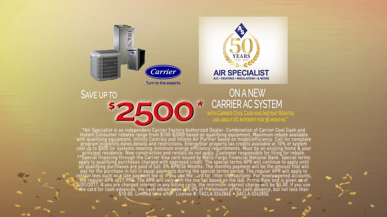 Save up to $2500 on a new Carrier AC System