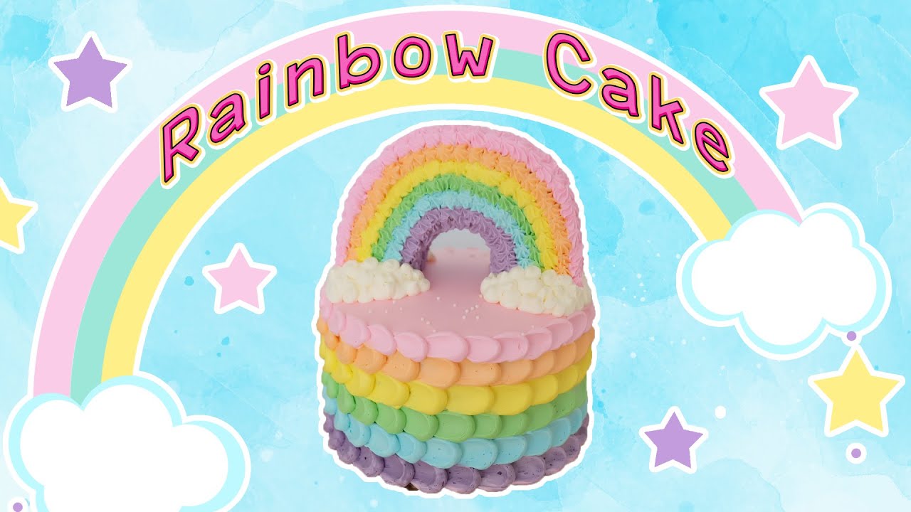 เค้กสายรุ้ง | rainbow cake | สอนทำเค้กง่ายๆสไตล์ Jinglebell