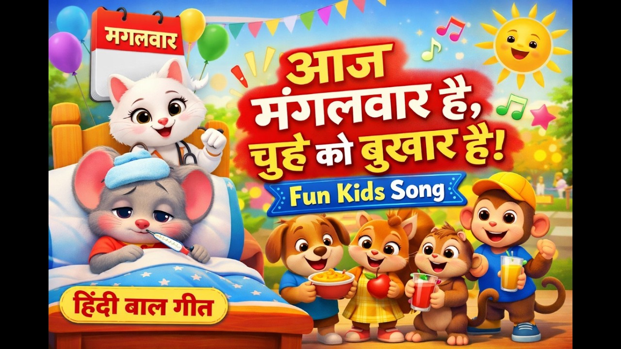 आज मंगलवार है चूहे को बुखार है | Hindi Kids Song | Funny Nursery Rhyme | Cartoon Kids Video