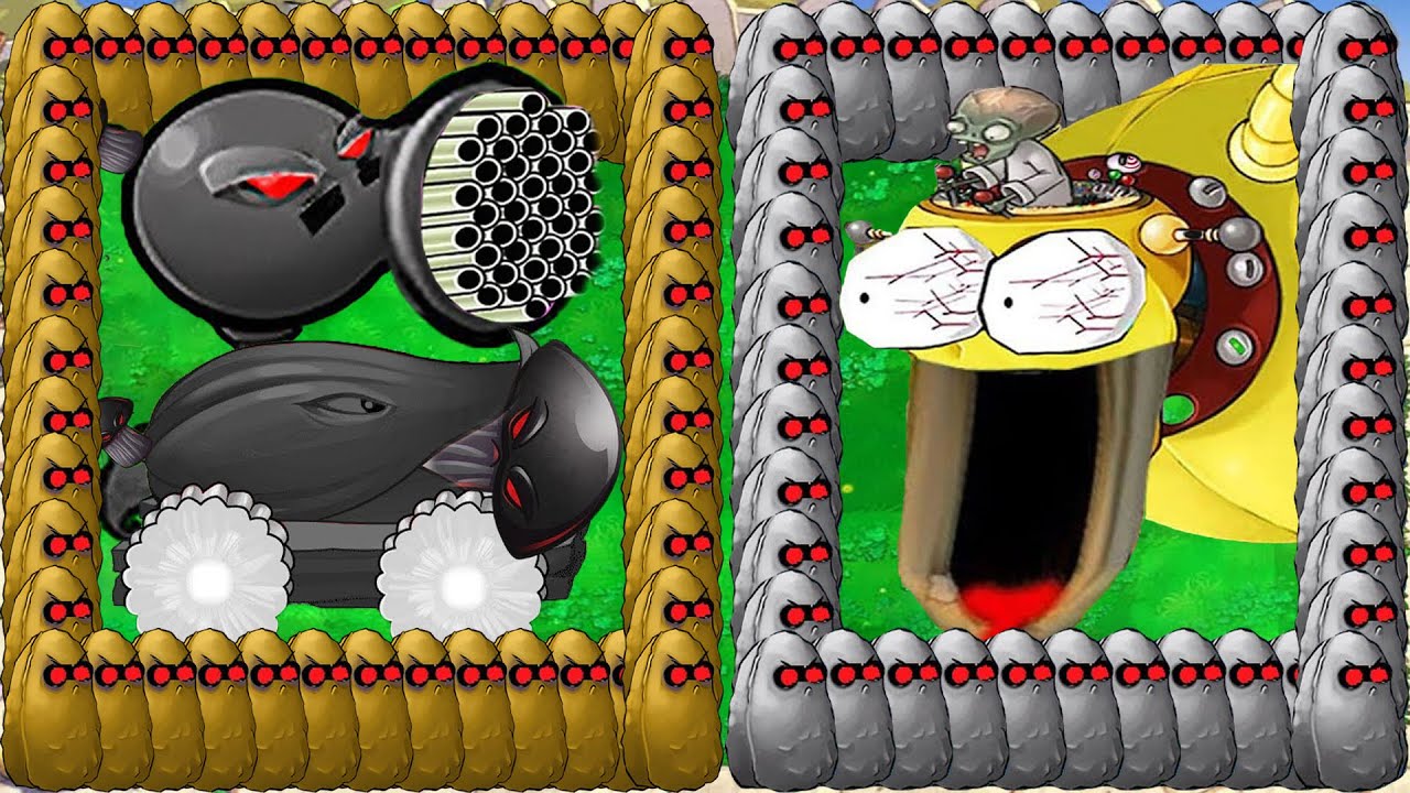 9 Doom Gatling Peashooter X 99 Doom Cannon vs Team Nut vs Doom Dr.Zomboss - Plants vs Zombies Hack