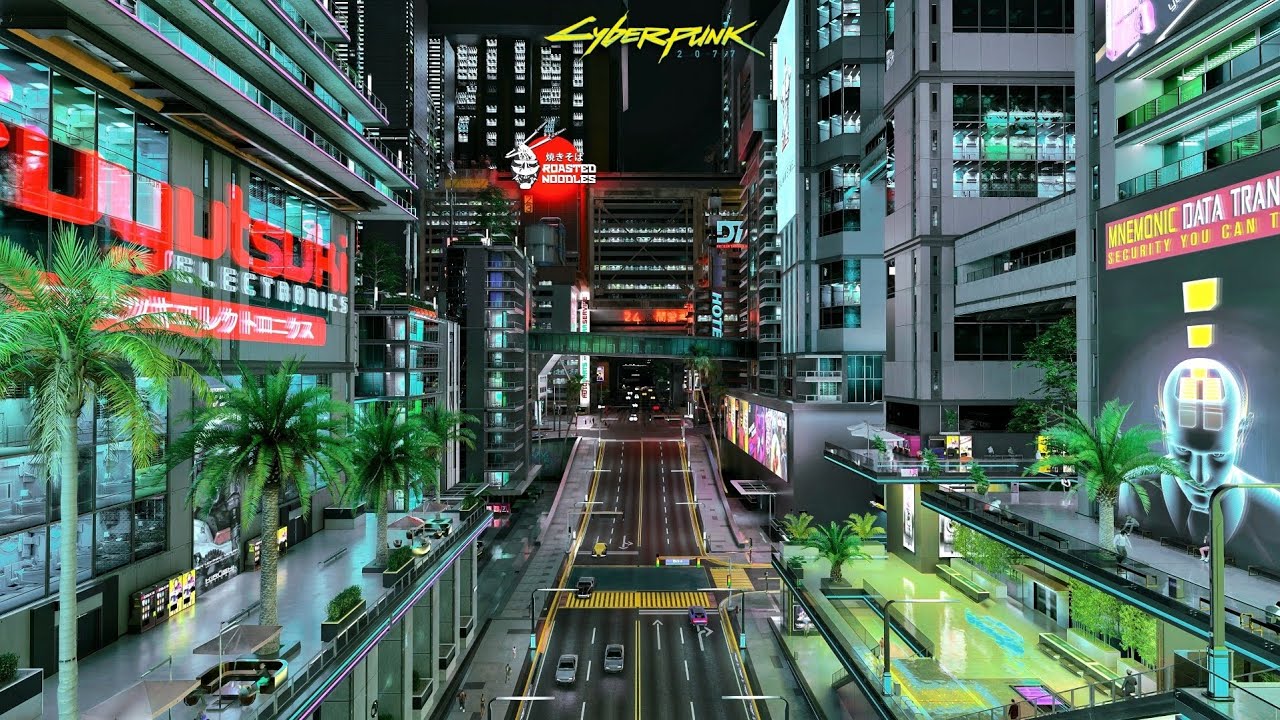 Cyberpunk 2077 – Immersive Night Walk in Westbrook | 4K RTX No HUD