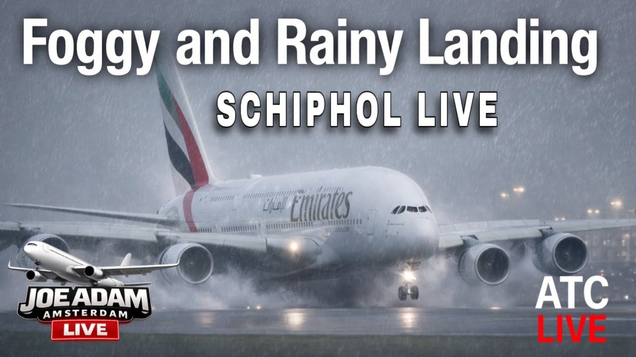 🔴 LIVE: Foggy and Rainy Arrivals at Amsterdam Schiphol | Jan 31, 2026