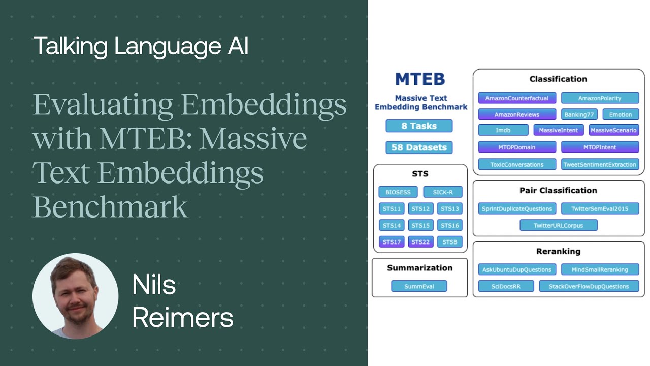 Evaluating Embeddings with MTEB Massive text embeddings benchmark - Nils Reimers