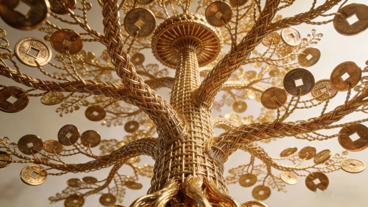 The craftsmanship of weaving trees with wire is amazing.