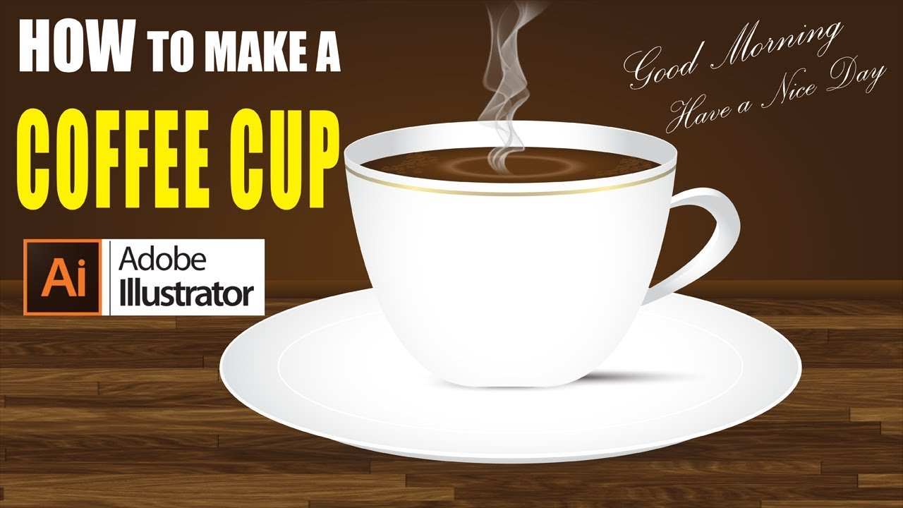 Illustrator how to design a coffee cup easy | Illustrator Tutorial