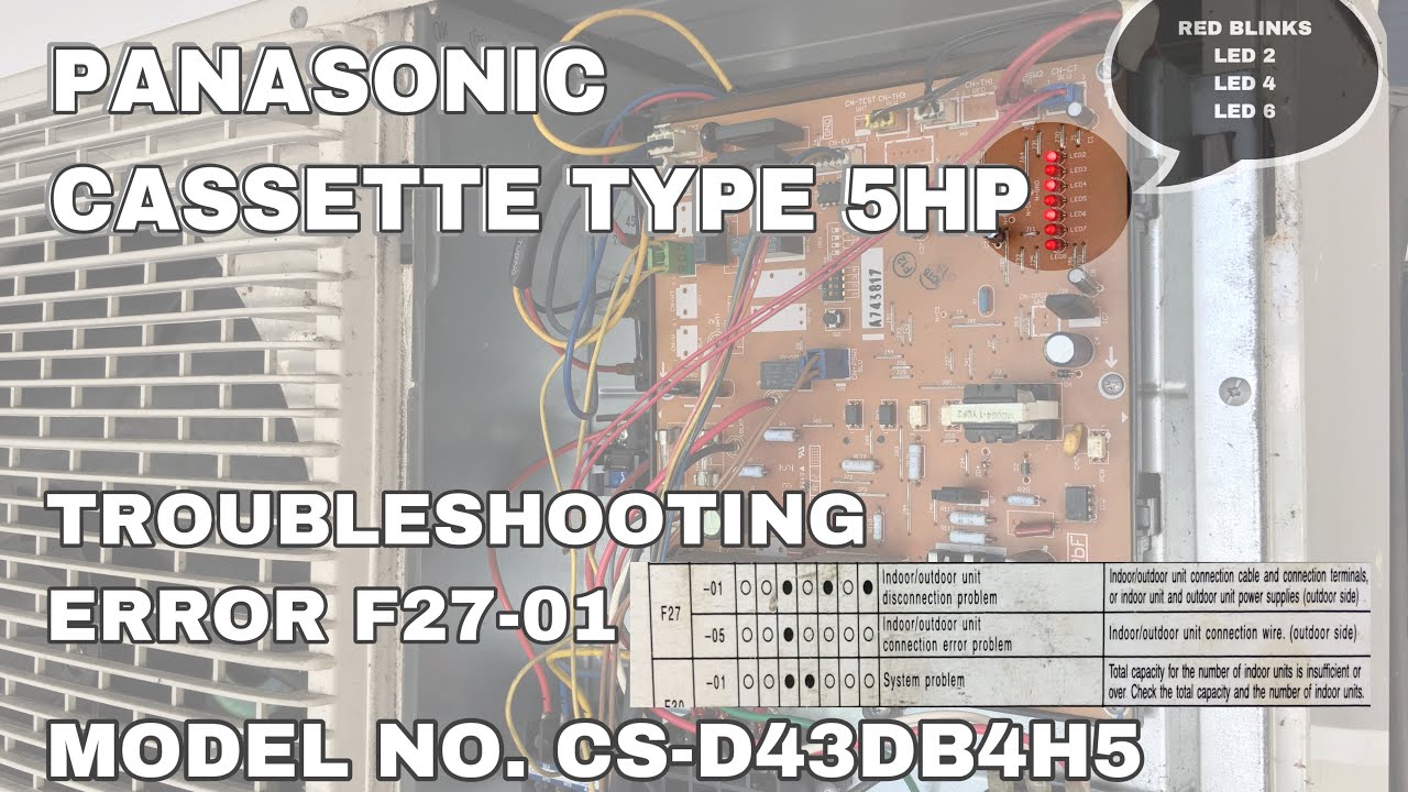 TROUBLESHOOTING AC PANASONIC CASSETTE TYPE 5HP ERROR F27-01