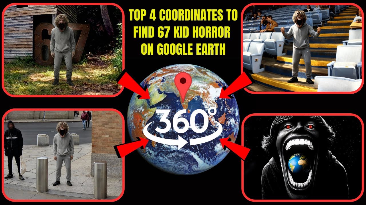 VR 360° - Top 4 Coordinates to Find 67 Kid Horror on Google Earth!