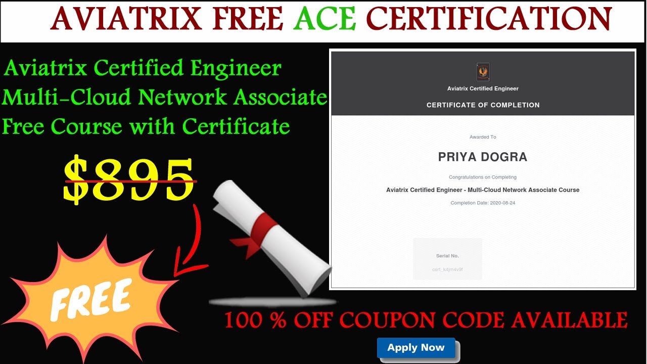 Aviatrix Certified Engineer &ndash; Multi-Cloud Network Associate Free Course with Certificate | 100% FREE