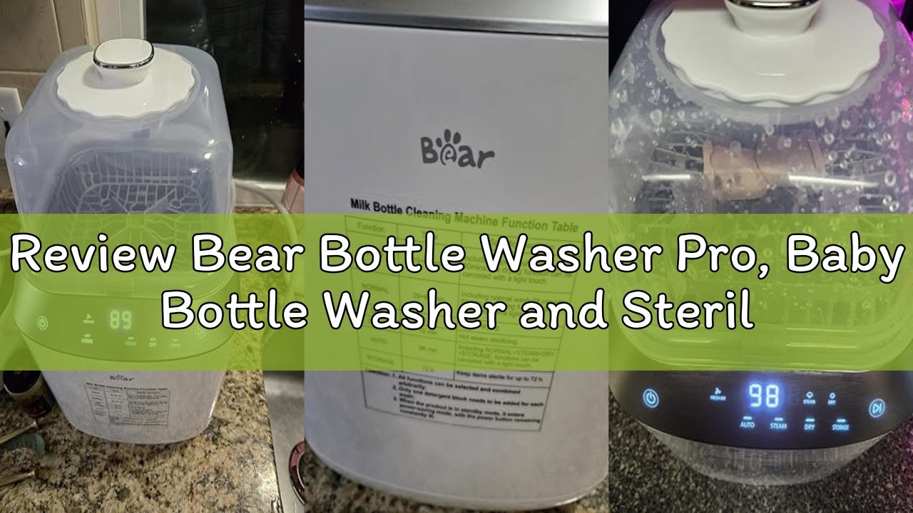 Review Bear Bottle Washer Pro, Baby Bottle Washer and Sterilizer and Dryer - All in One Machine for