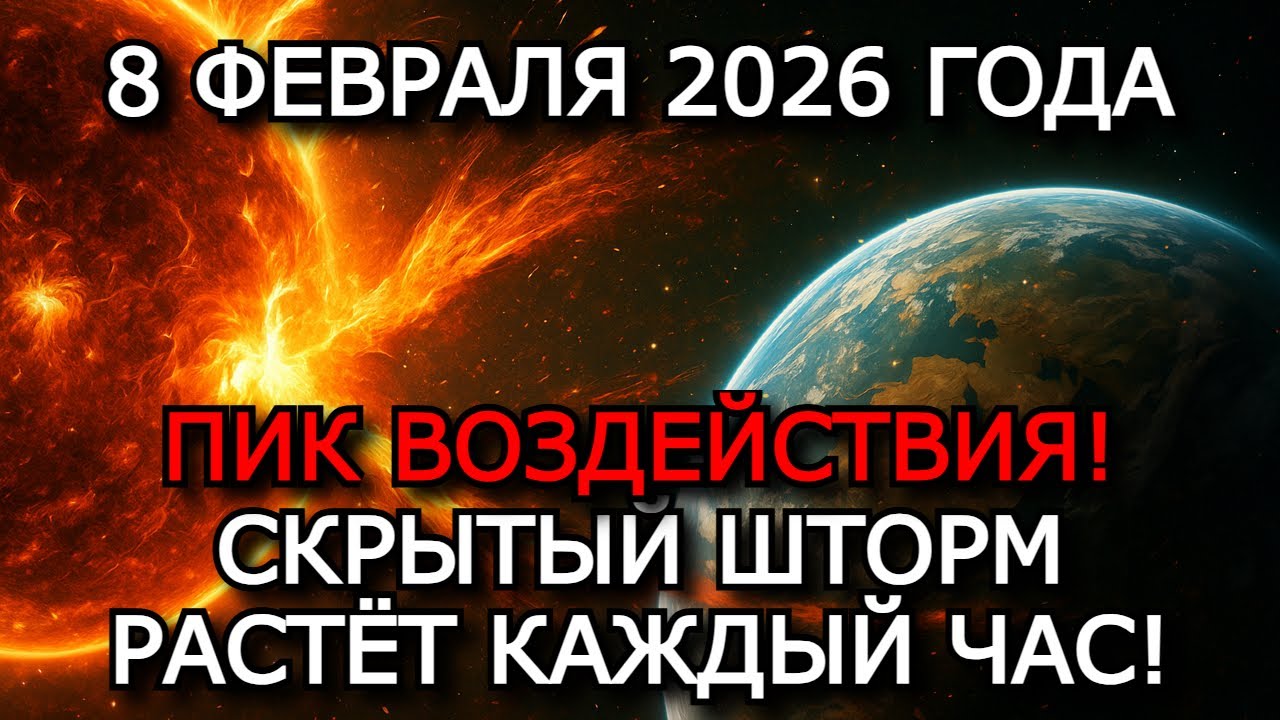 МАГНИТНЫЕ БУРИ 8 ФЕВРАЛЯ 2026 — КОРОНАЛЬНАЯ ДЫРА, K-ИНДЕКС 6–7 И УСИЛЕНИЕ ВЛИЯНИЯ НА ЗДОРОВЬЕ