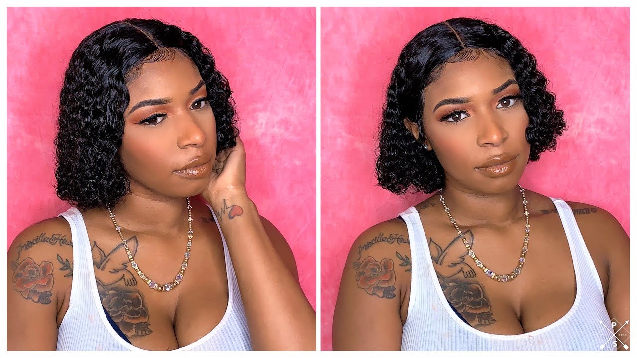 $60 Affordable Human Hair Wig  | 10 inch Wig | Curly Lace Front Wig Install | March Queen Hair