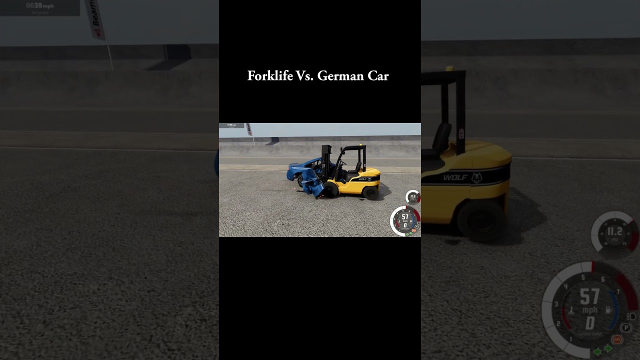 German car CRASHES into forklift at 150+ MPH