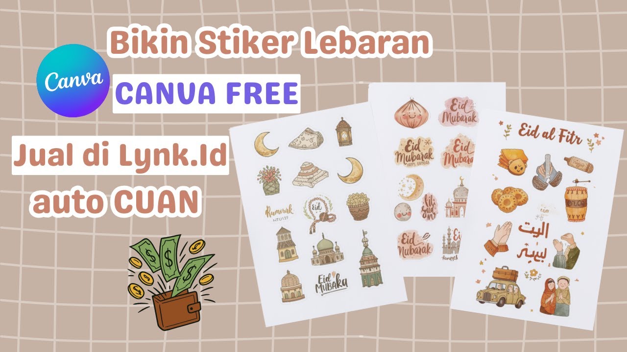 Cara Membuat Sticker Idul Fitri A4 Print Ready di Canva AI | Jualan Produk Digital Lebaran