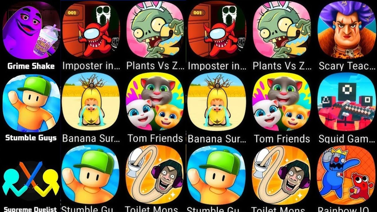 Gramic Monster Scary survival,Kick The Buddy,Minecraft,Emoji Puzzle,Survival Story,Bowmasters,HCR 2