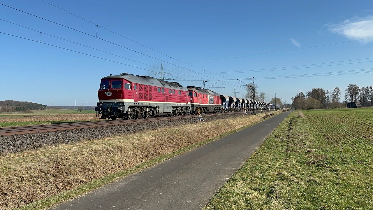 WFL mit BR 232 auf der Ohmtalbahn und MWB und weiterer Dieselloks ( 03.03.26 )