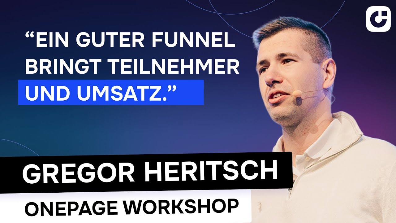 So baust Du einen Webinar-Funnel, der Millionen bringt: Gregor Heritsch beim Onepage Workshop 2025