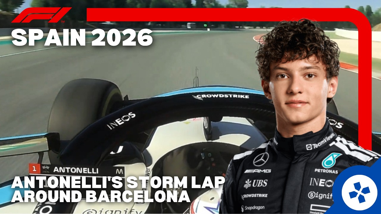 Antonelli's storm lap around #barcelona !