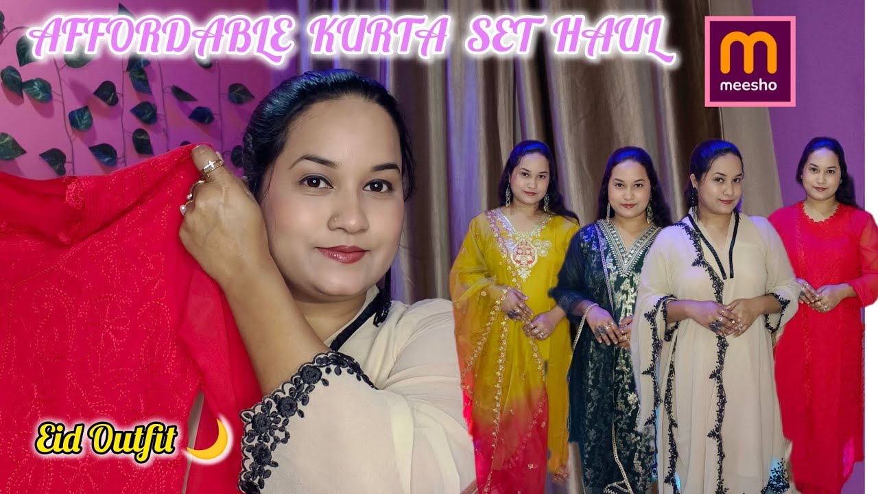 MEESHO Eid Special Affordable Kurta Set Haul 🌙/ Honest Review & Try On ✅👍🏻/ Must Watch Before Buying