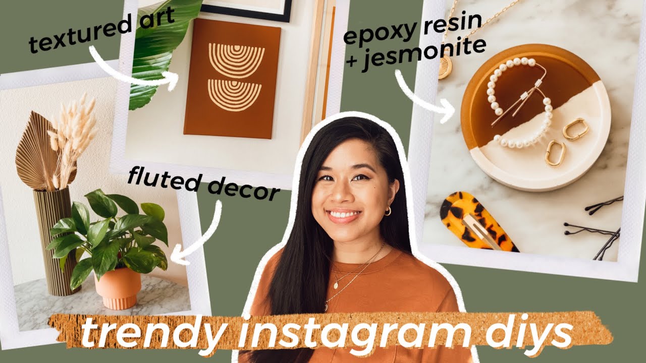 DIY-ing TRENDY INSTAGRAM HOME DECOR | Epoxy Resin & Jesmonite Tray, Fluted Vase, + Textured Boho Art