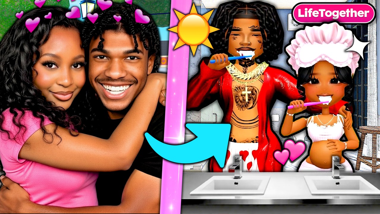 Our REALISTIC COUPLE Morning Routine in LifeTogether RP! 💗 (Roblox)