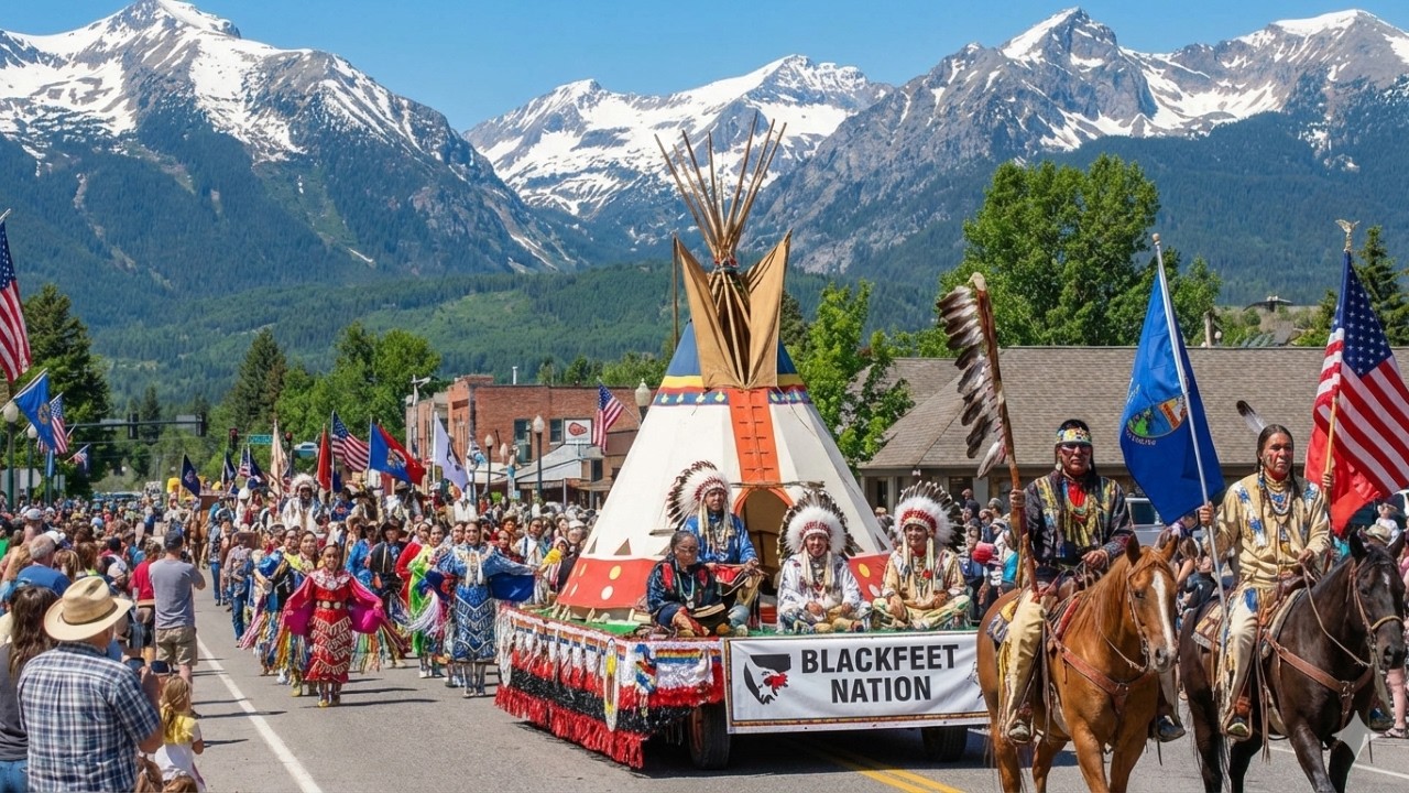 Blackfeet Tribe Parade Montana 2026 🦬 | Glacier National Park Native American Culture | 4K
