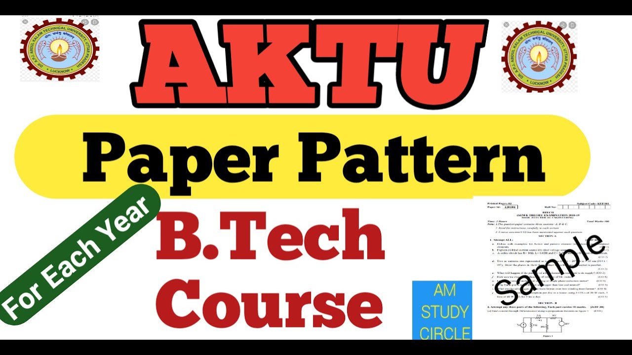 AKTU Paper Pattern For B.Tech Course Students 👍😊|1st Year|2nd 3rd & 4th year