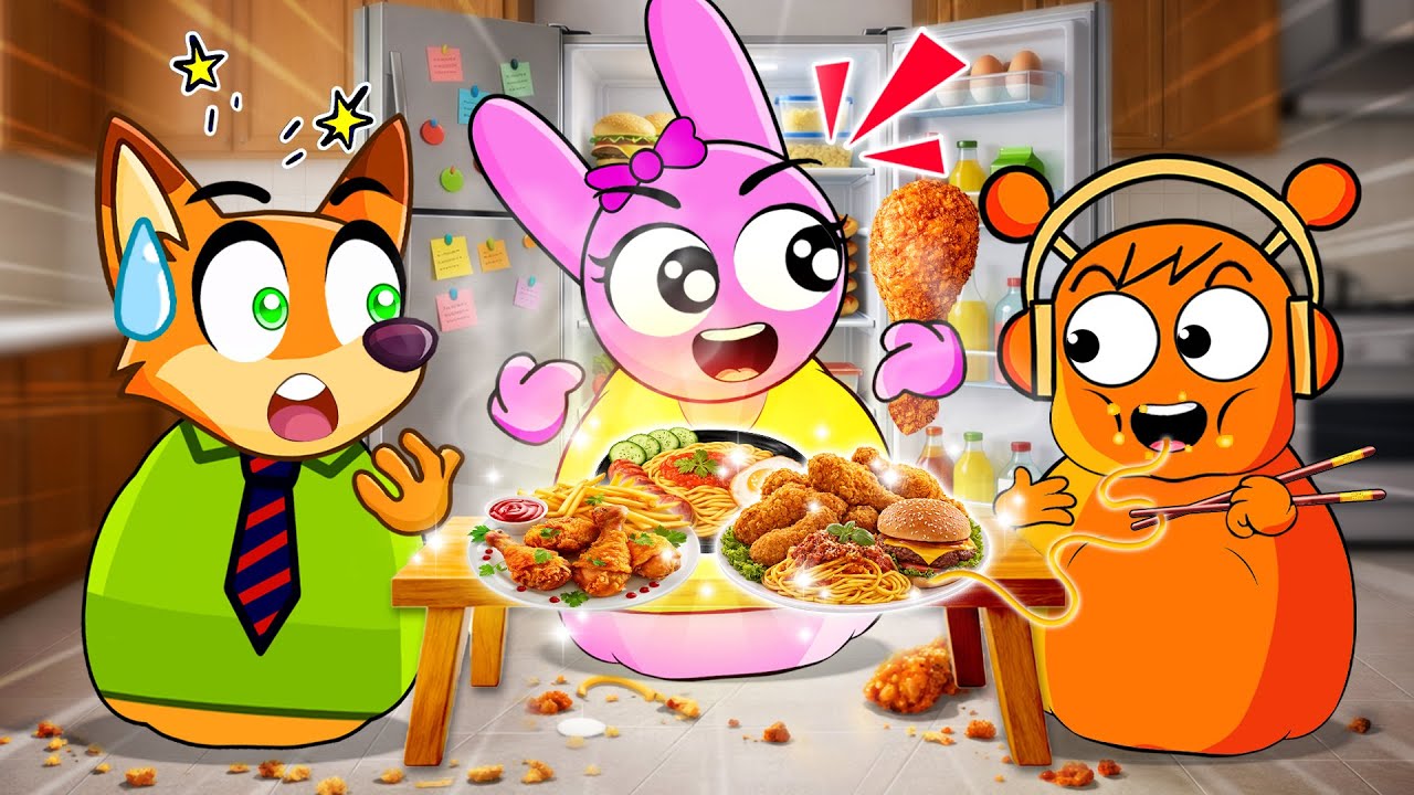 Oh No!! Oren, Pinki & Nick Sneak Out at Night and Empty Morgan’s Fridge 😂 (Sprunki in Real Life)