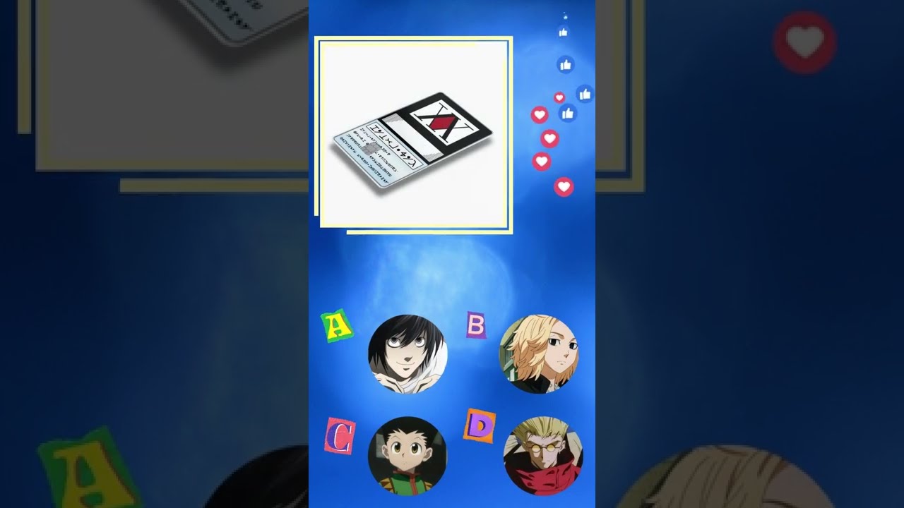 ADIVINHE O PERSONAGEM DE ANIME PELO OBJETO /PARTE 1  Questions anime desafios  #shorts