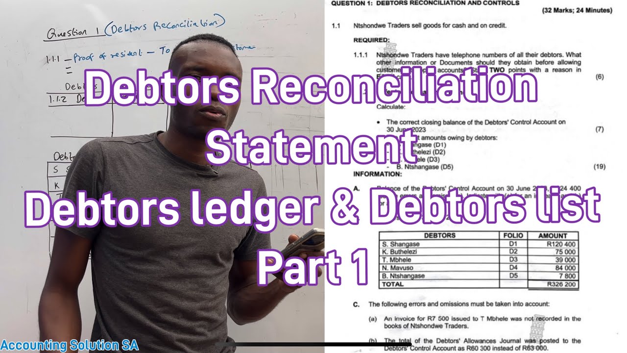 Debtors Reconciliation Statement | Debtors ledger & Debtors List Part 1