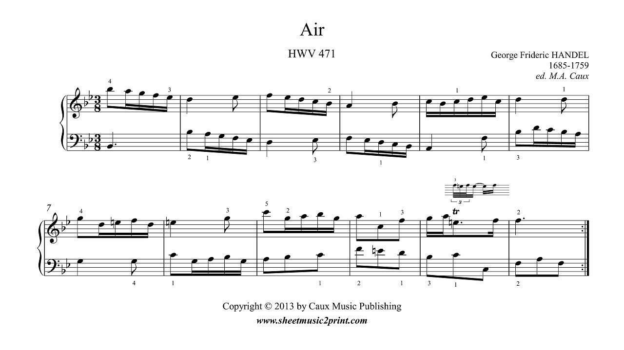 Handel : Air in B flat Major, HWV 471