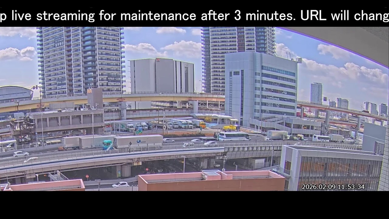 阪神高速3号神戸線 京橋PA付近 ライブカメラ Japan Hanshin Expressway No.3 Kobe Line Kyobashi rest area near Live Camera.