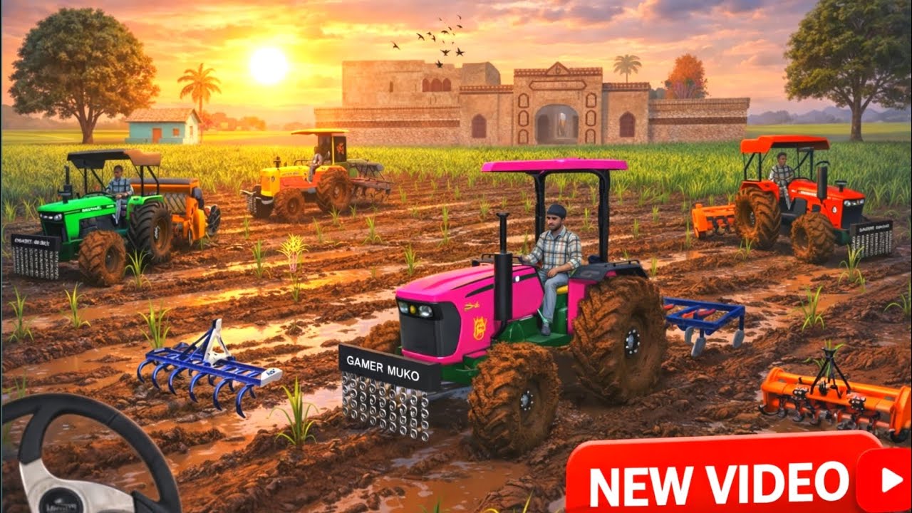 Farming 🌿 , John deere 🚜 , Sonalika 🚜, Digitrac 🚜, Hindustan 🚜, Tractor cultivator rotowetor 3d gam 