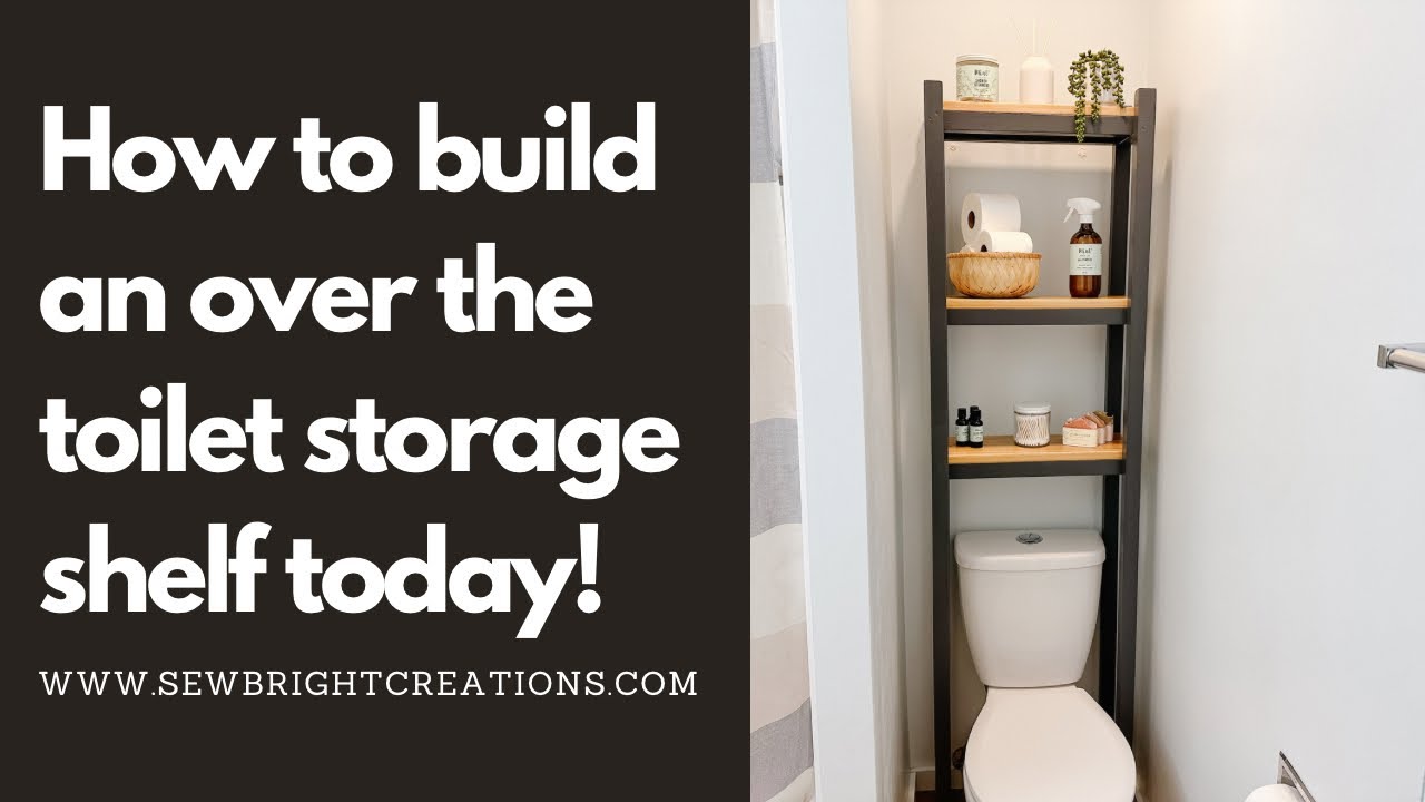 DIY over the toilet storage shelf / how to build / Sew Bright Creations