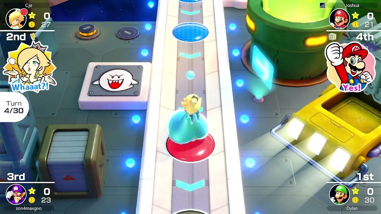 Mario Party Superstars - Space Land (4 Players, Online Play, Waluigi Vs Rosalina Vs Mario Vs Luigi)