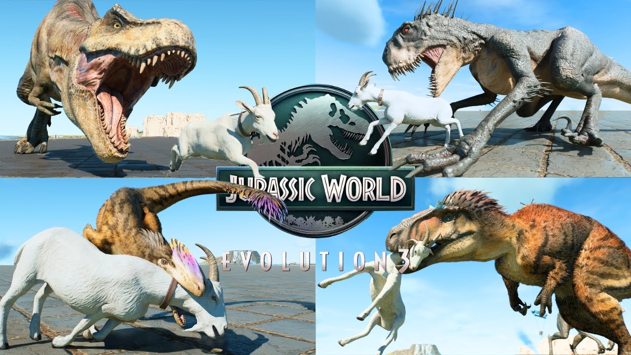 全ての肉食恐竜と翼竜がヤギを殺す！/All carnivorous dinosaurs and pterosaurs kill goats! Jurassic World Evolution 3