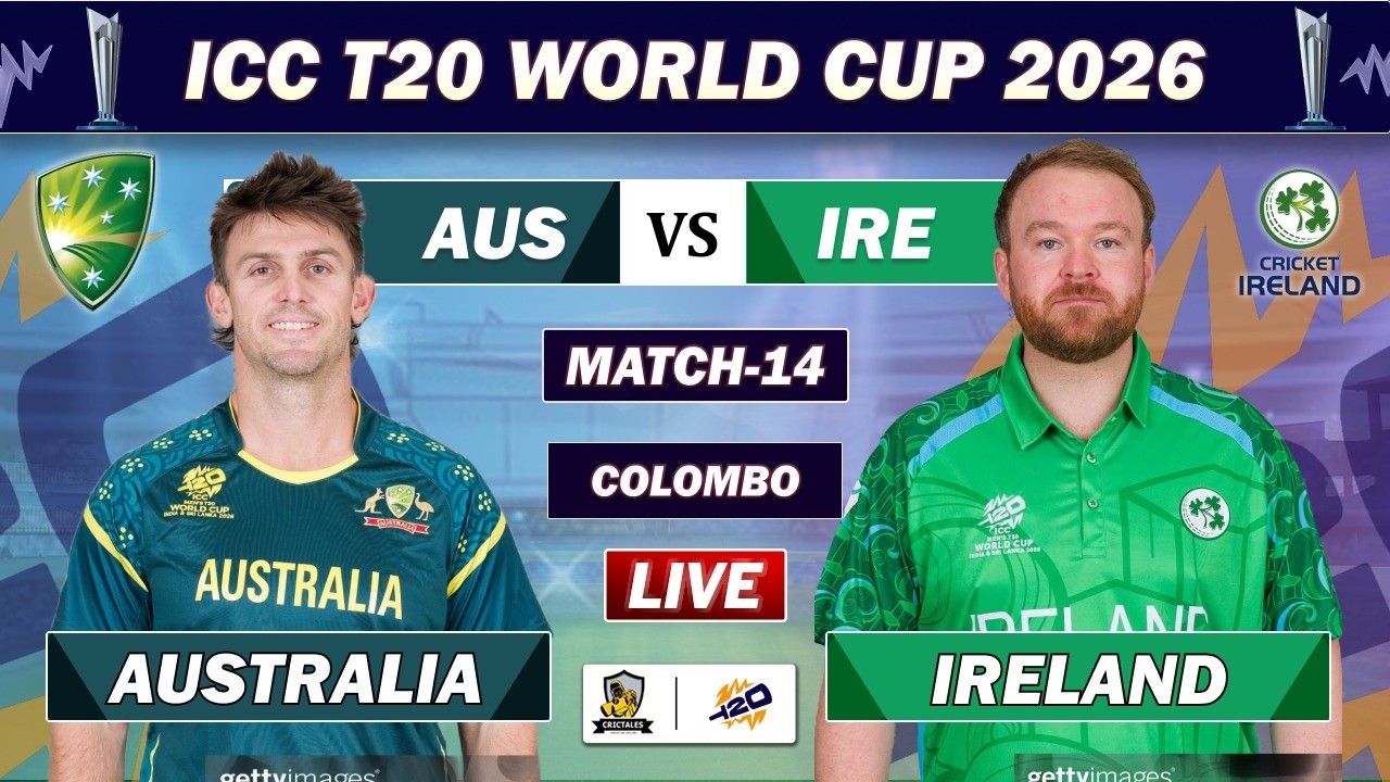 AUSTRALIA vs IRELAND ICC T20 WORLD CUP MATCH LIVE LIVE COMMENTARY | AUS vs IRE MATCH 14 LIVE