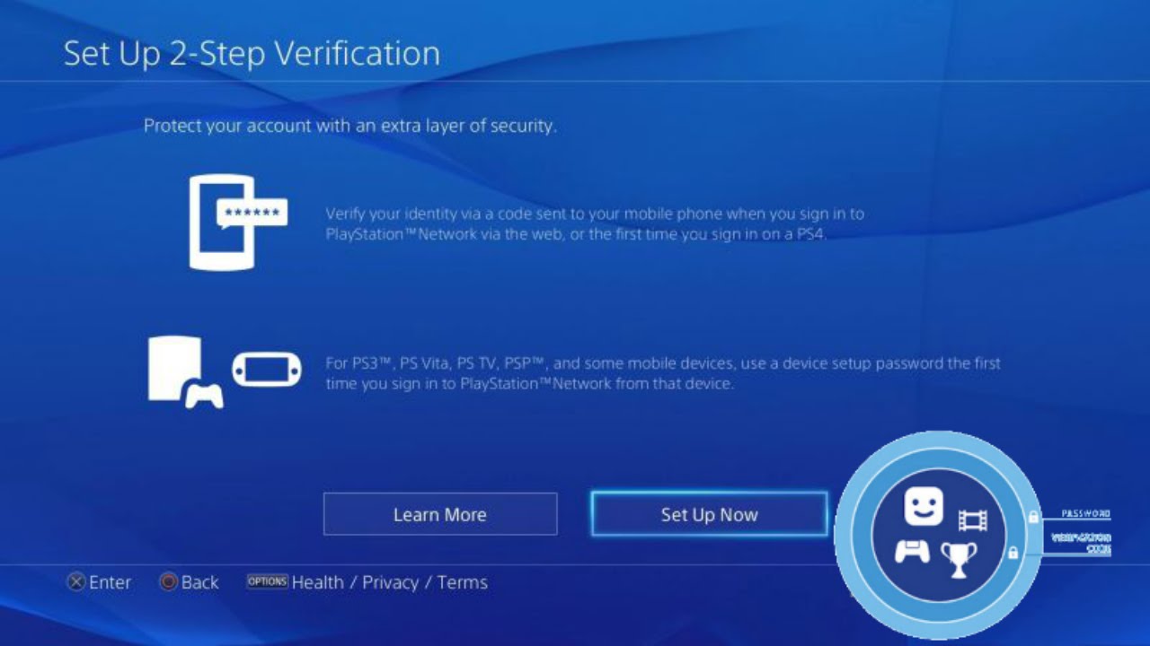 How to setup 2 step verification for Playstation