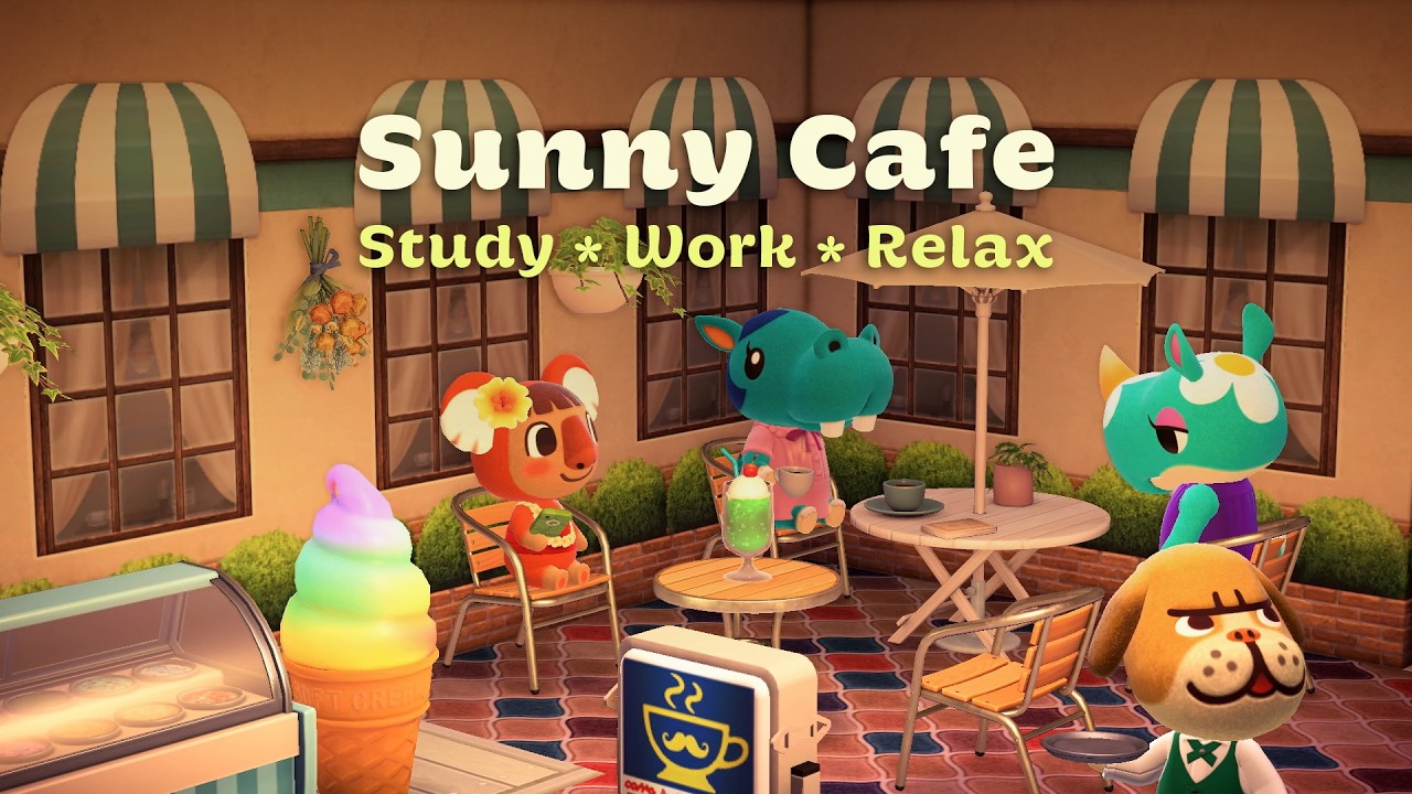 Sunny Cafe ☕️ | Jazz Music for Study, Work & Relax | Animal Crossing Ambience | 45/10 Pomodoro | あつ森