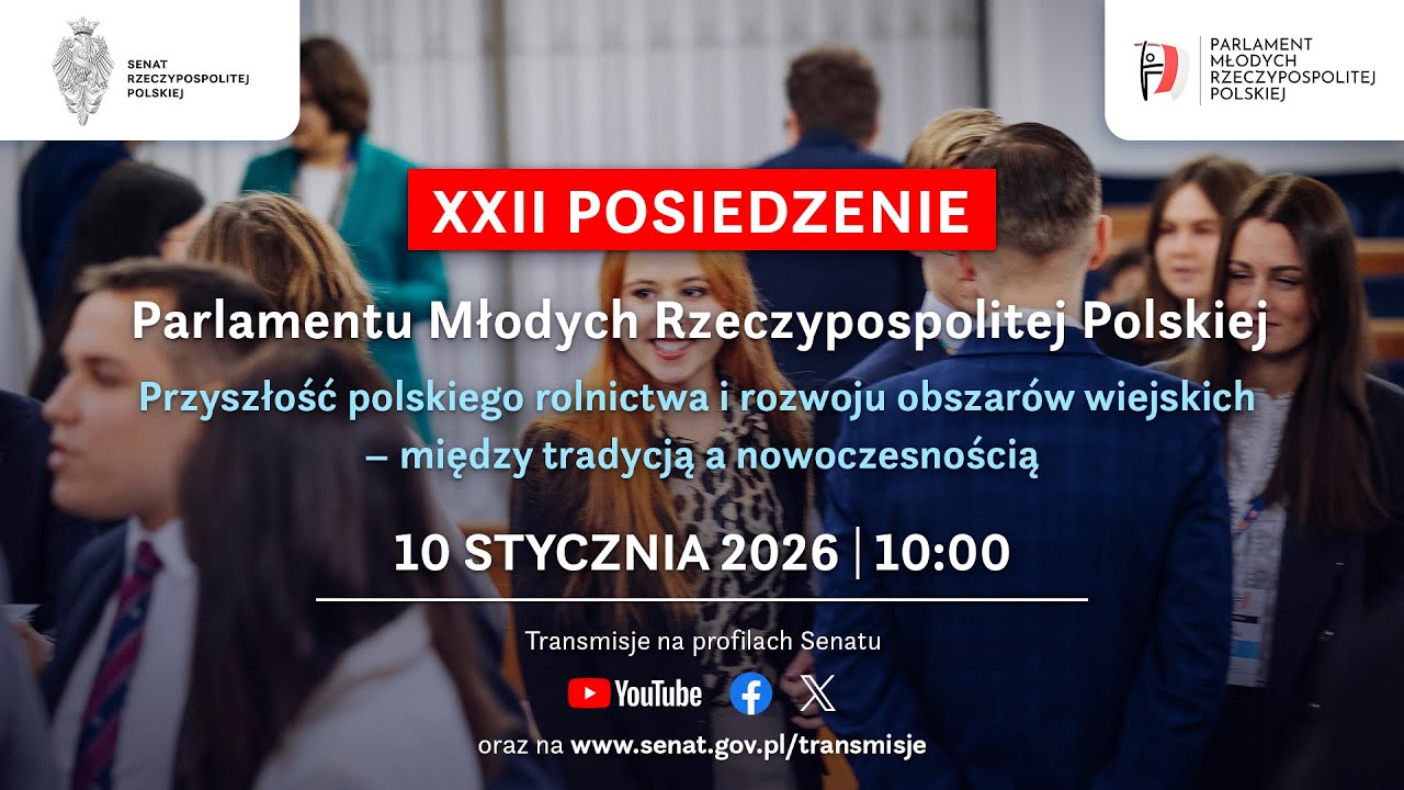 Posiedzenie Parlamentu Młodych Rzeczypospolitej Polskiej w Senacie RP