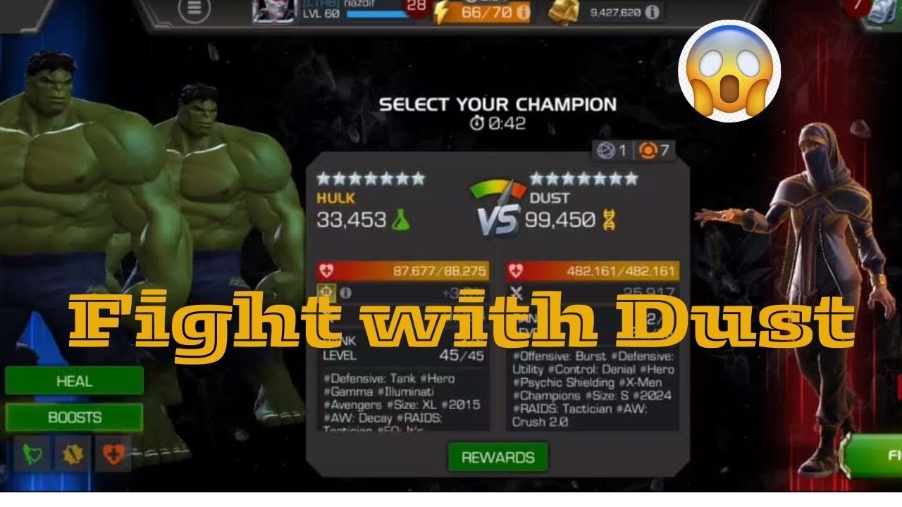 DUST new champion fight with HULK-Marvel Contest of Champion