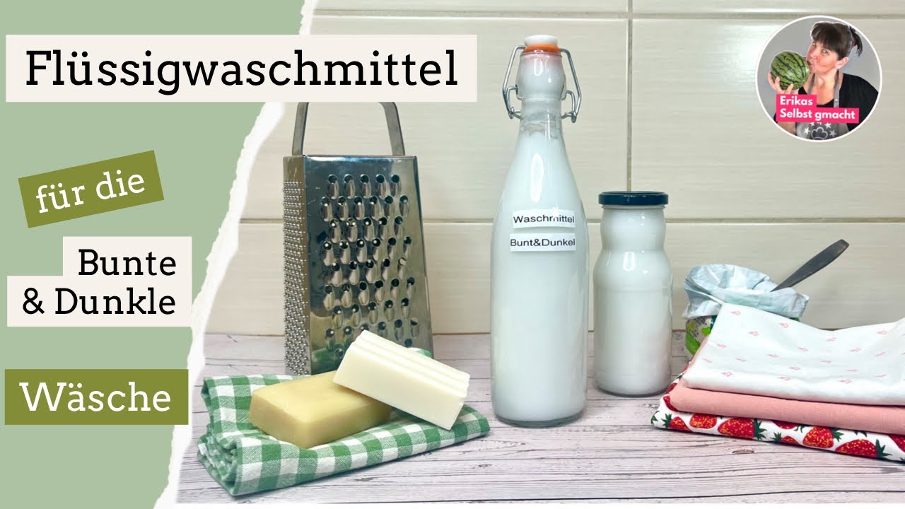 Flüssiges Waschmittel selber machen für bunte und dunkle Wäsche
