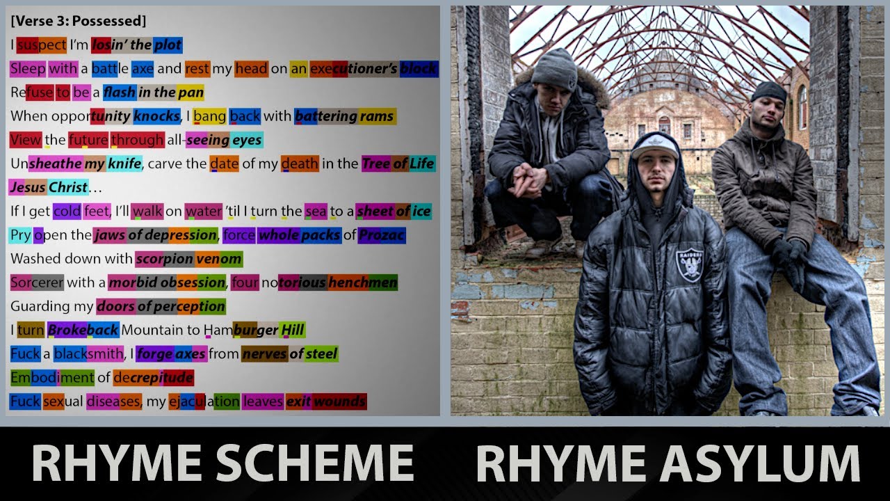 Rhyme Asylum ft. Diabolic - Unreasonable [Rhyme Scheme] Highlighted