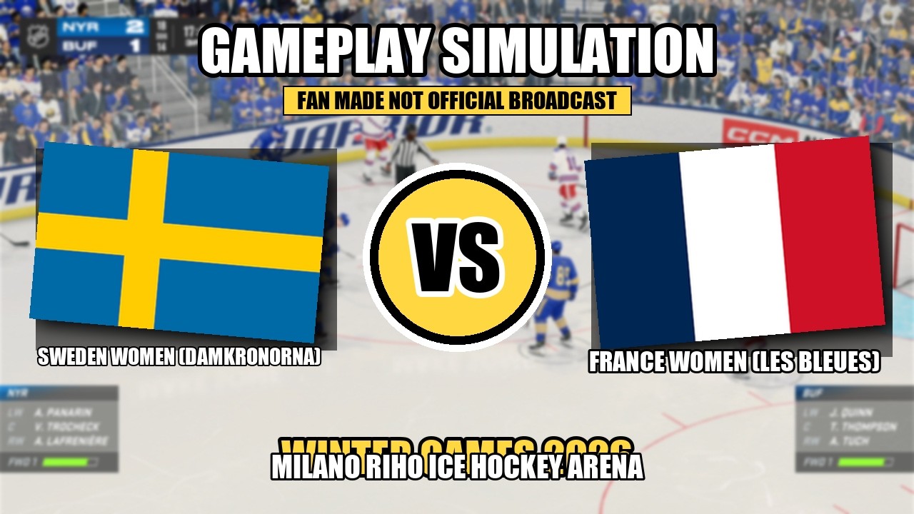 Sweden Women (Damkronorna) vs France Women' (Les Bleues) | Winter Olympics | Gameplay Simulation