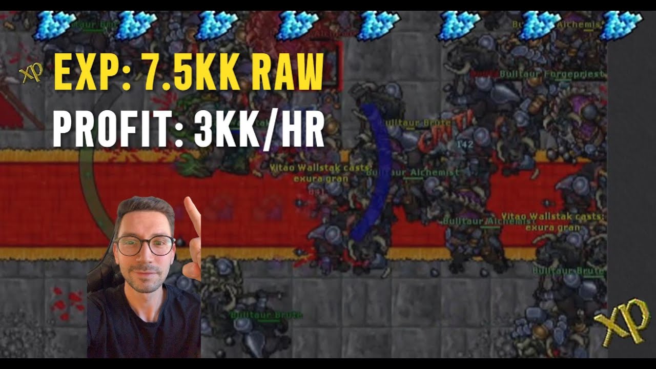 RUBINOT HUNT GUIDE - Bulltaur's Lair MAGES 800+ 7.5kk/h Raw + 3kk Profit