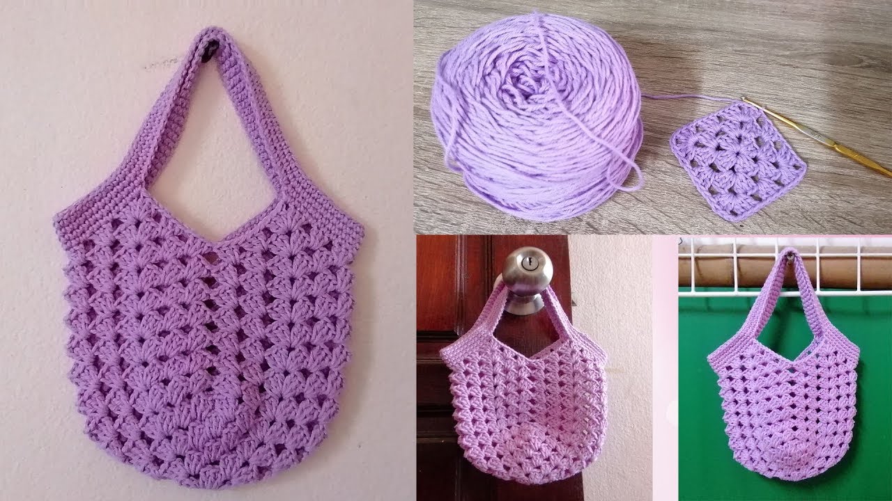 DIY​ Easy crochet tote bag | market bag | ถักโครเชต์​ กระเป๋าผ้า​ กระเป๋าถุงแกง